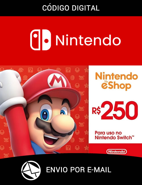 Cartão Nintendo eShop R$ 200 Reais Gift Card Pré-Pago