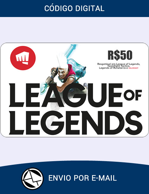 Cartão League of Legends R$ 25 Reais Pré-pago Gift Card 